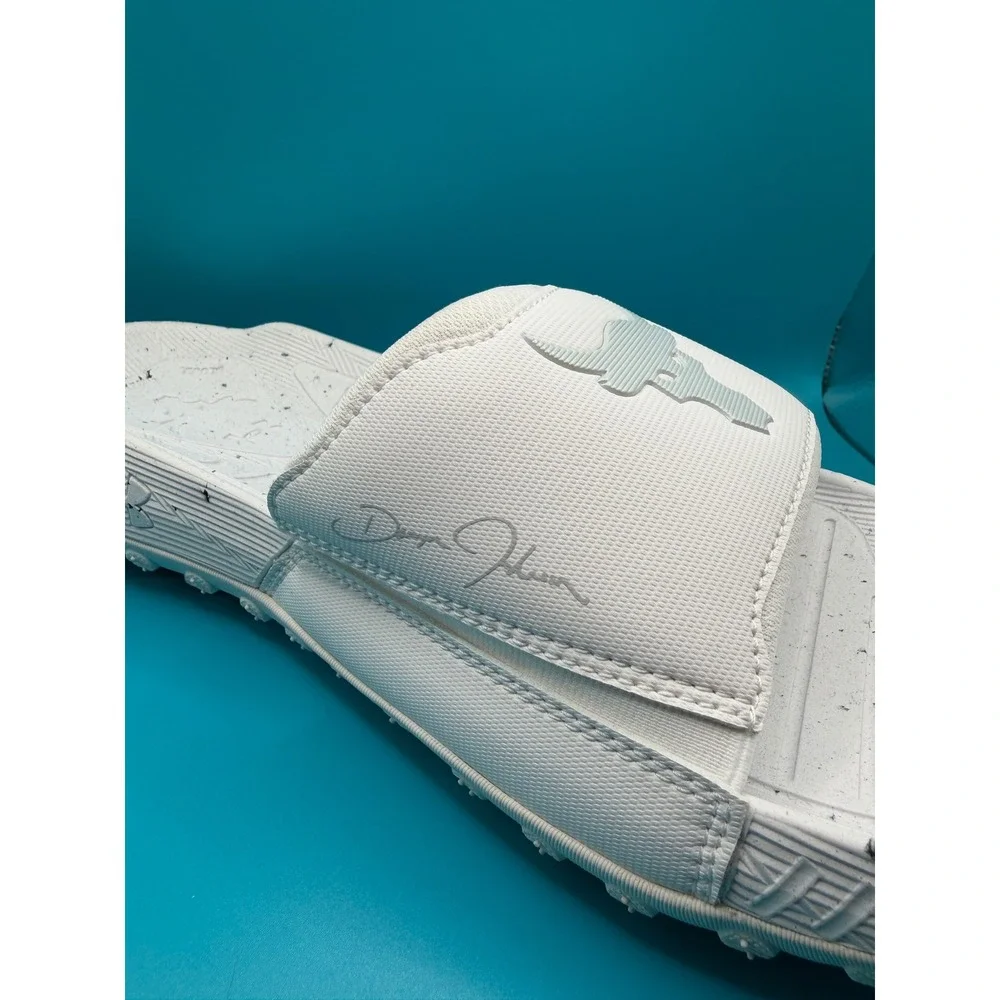 Under Armour Project Rock 3 SL Slides White Speckle Mens 11 3026034-100 NWT